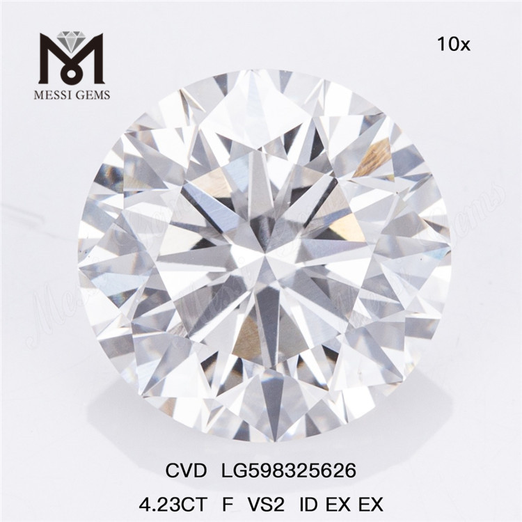 4.23CT F VS2 ID EX EX バルクラボメイドダイヤモンド CVD の供給元 LG598325626丨Messigems