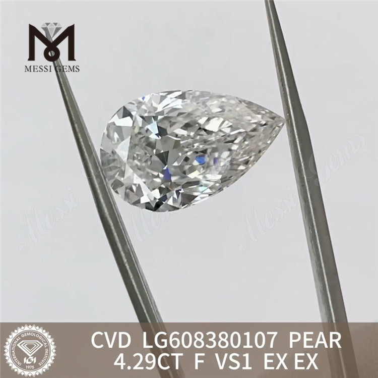 4.29CT F VS1 PEAR IGI 認定ダイヤモンド販売用 優れた価値 CVD LG608380107丨Messigems
