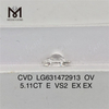 5.11CT E OV VS2 CVD ラボ加工ダイヤモンド LG631472913丨Messigems