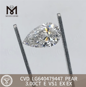 3.00CT E VS1 PEAR 最高品質のラボ ダイヤモンド IGI LG640479447丨Messigems