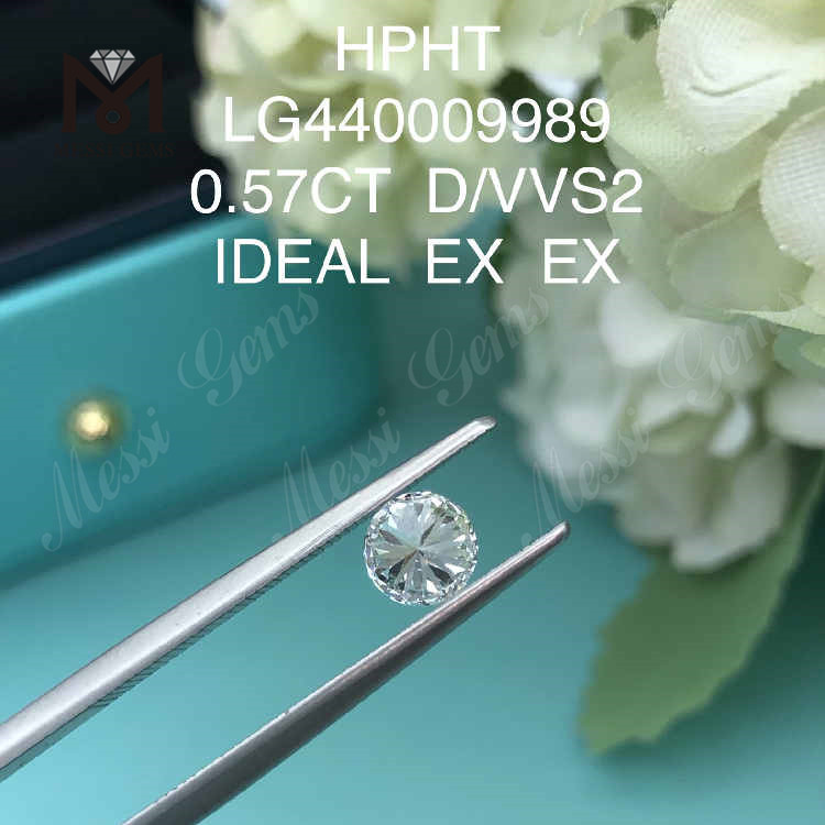 0.57CT D/VVS2 ラウンド ラボ グロウン ダイヤモンド IDEAL HPHT ダイヤモンド卸売