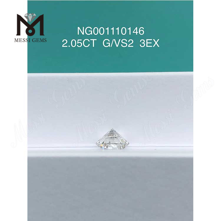 2.05ct G ラウンド VS2 EX カット グレード オンライン最高の 合成ダイヤモンド