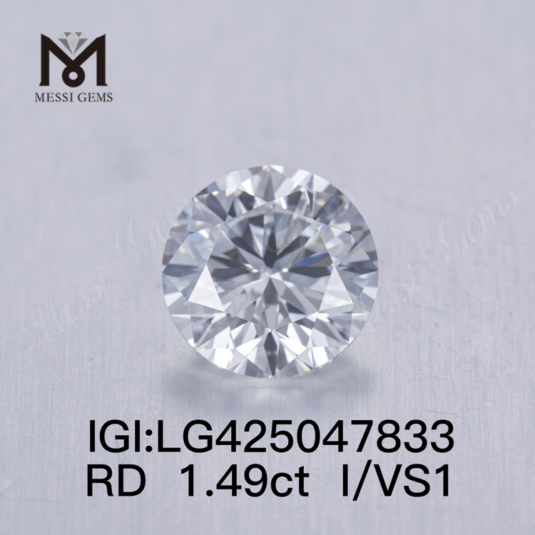 1.49 カラット I/VS1 3VG ラウンド 1.5 カラットのラボ作成ダイヤモンド