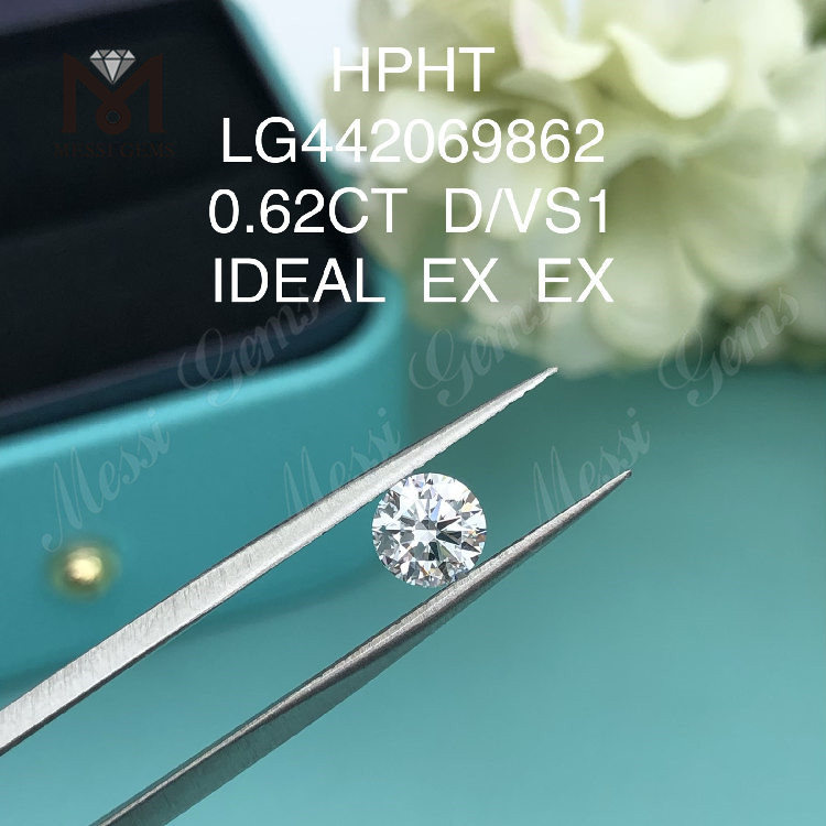D VS1 ラウンド 0.62CT ラボ グロウン ダイヤモンド 理想的な安価な人工ダイヤモンド