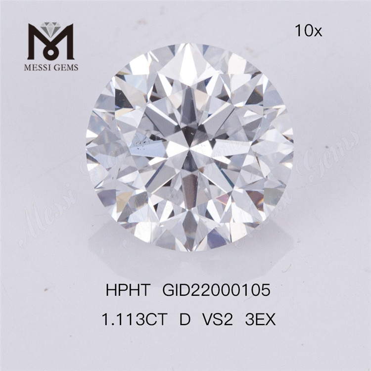 1.11ct D VS2 ID 3EX ラボ グロウン ダイヤモンド HPHT 工場出荷時価格 ラウンド カット 