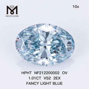 NF212200002 OV 1.01CT VS2 2EX ファンシー ライト ブルー HPHT ラボ ダイヤモンド