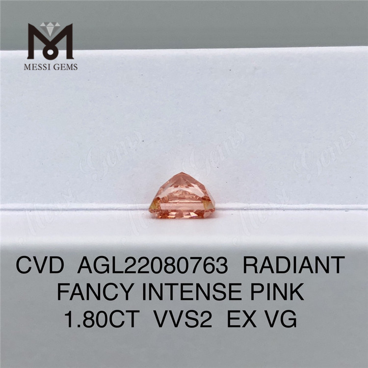 1.80CT ラディアント ファンシー インテンス ピンク VVS2 EX VG CVD ラボ ダイヤモンド AGL22080763