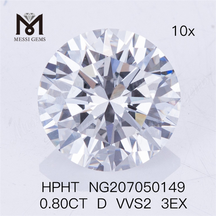 0.80CT HPHT 合成ダイヤモンド D VVS2 3EX ラボ ダイヤモンド 
