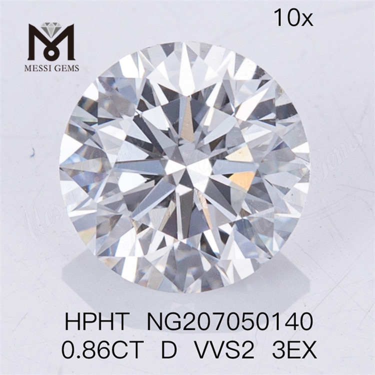 0.86CT ルース HPHT ダイヤモンド D VVS2 3EX ラボ ダイヤモンド 