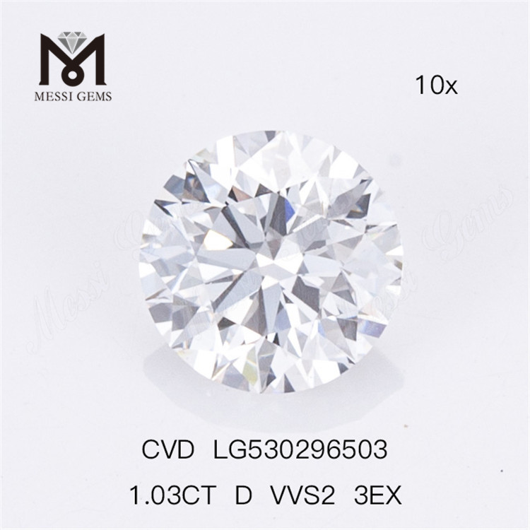 1.03CT D VVS 最高のルース ラボ ダイヤモンド 3EX CVD ダイヤモンド 
