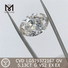 5.13CT OV シェイプ G VS2 EX EX オンライン ラボ ダイヤモンド CVD LG579372167 