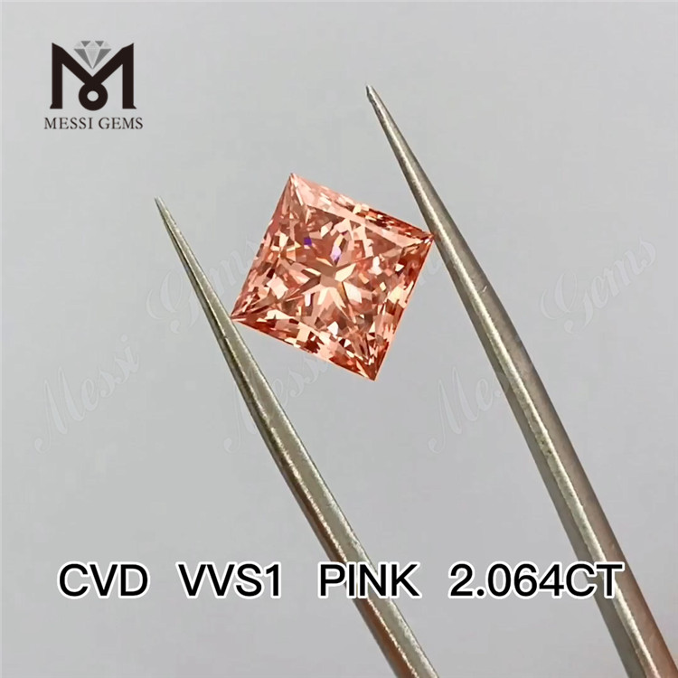 2.064ct ピンク 合成ダイヤモンド サプライヤー Cvd 合成ピンク ダイヤモンド卸売価格
