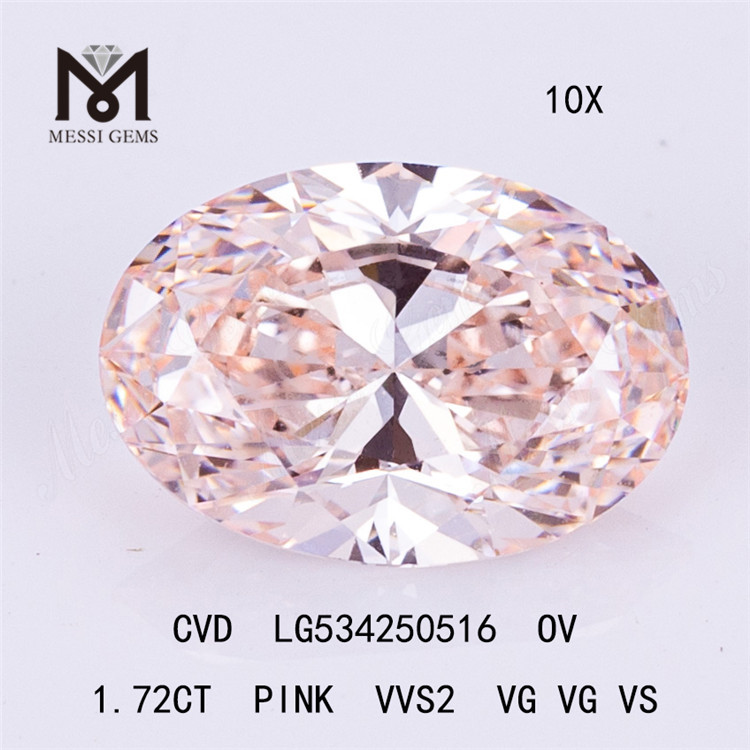 1.72ct ピンク vvs cvd ダイヤモンド オーバルシェイプ ラボ ダイヤモンド 安い価格