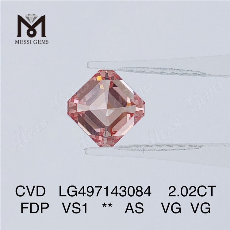 2.02CT ファンシーディープピンク VS1 AS VG VG ラボ ダイヤモンド CVD LG497143084