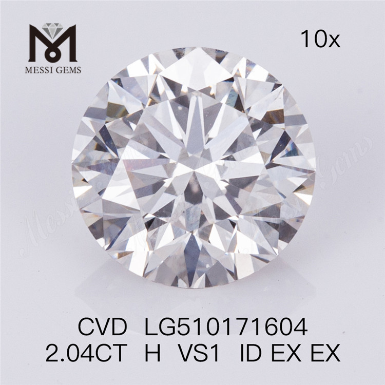 2.04CT 合成ダイヤモンド ラウンド カット H VS1 Cvd ダイヤモンド卸売