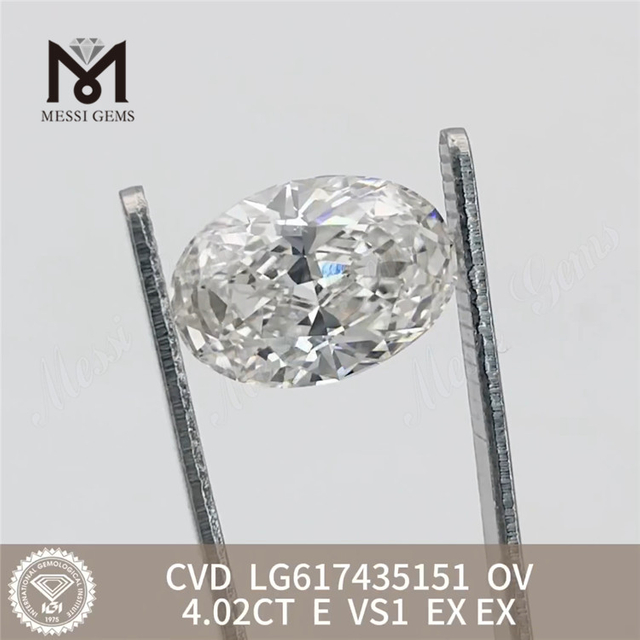 4.02CT E VS1 CVD OV ラボ製ダイヤモンド LG617435151丨Messigems