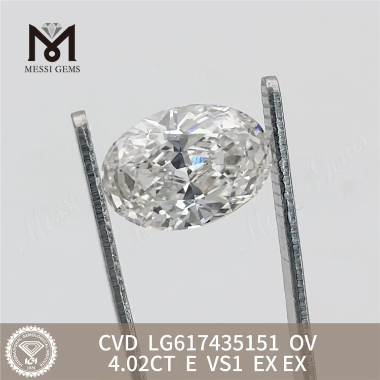 4.02CT E VS1 CVD OV ラボ製ダイヤモンド LG617435151丨Messigems