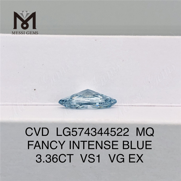 3.36CT MQ ファンシー インテンス ブルー VS1 VG EX CVD ブルー ダイヤモンド ストア
