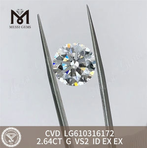 2.64 CT 最高価格のラボ ダイヤモンド G VS2 CVD IGI 付き手頃な高級品 LG610316172丨Messigems