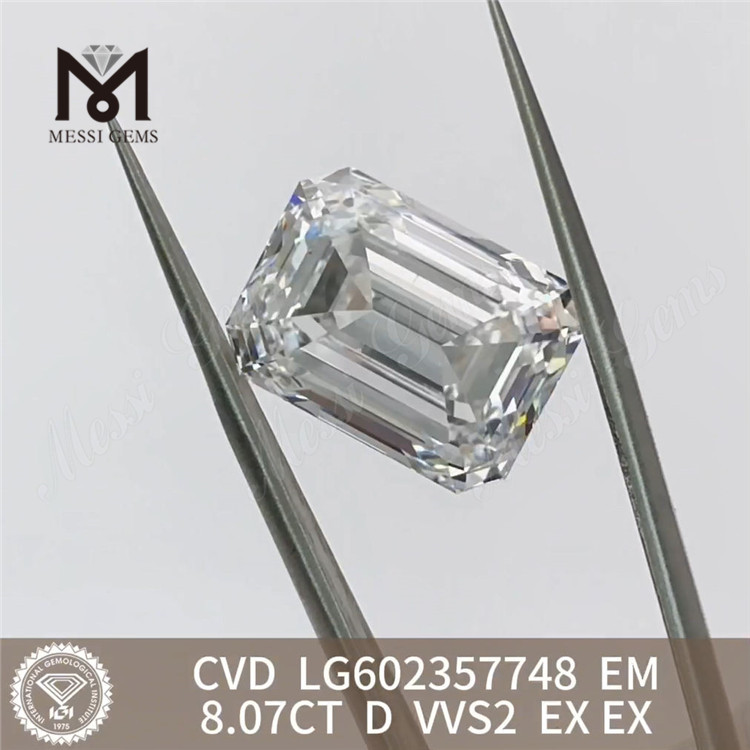 8.07CT D VVS2 EX EX 8 カラット EM CCVD 合成ダイヤモンドs CVD LG602357748