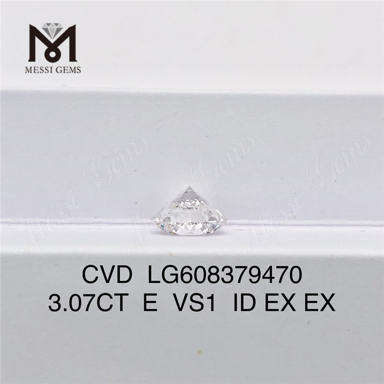 3.07CT E VS1 RD 3ct cvd 合成ダイヤモンド LG608379470 カスタム設定用丨Messigems 