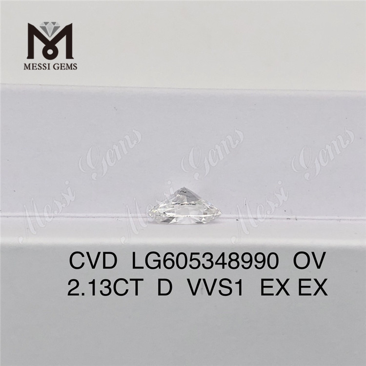 2.13CT D VVS1 IGI 認定ダイヤモンド オーバル CVD グリーン エッジ丨Messigems LG605348990