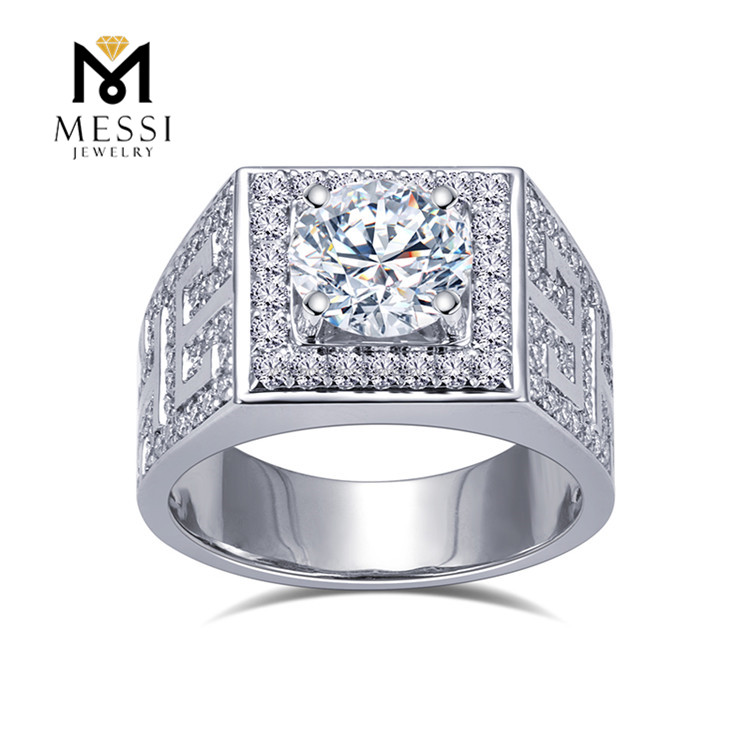 婚約 ウェディング ラボ ダイヤモンド リング 男性用 10K 結婚指輪 メンズ丨Messijewelry