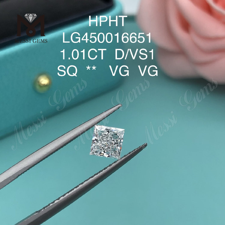1.01 カラット D VS1 HPHT 合成ダイヤモンドs プリンセス カット