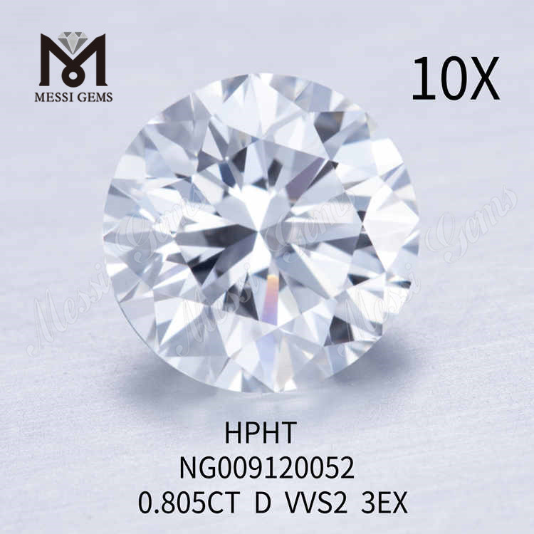 0.805CTホワイトVVS23EXラウンドルーズラボ製ダイヤモンド