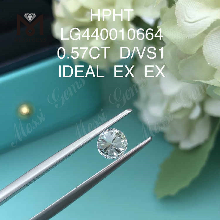 0.57CT D/VS1 ラウンド 合成ダイヤモンド のオンライン IDEAL