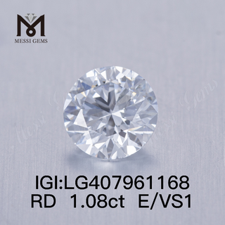 1.08CT E/VS1 ラウンド IGI 合成ダイヤモンド 1ct ラボ ダイヤモンド セール中