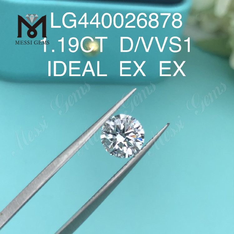 1.19カラット D VVS1 IDEAL EX EX ラウンド 合成ダイヤモンド