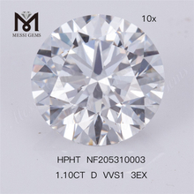 工場在庫 1.10 カラット VVS1 3EX ルース HPHT 合成ダイヤモンド ラボ ダイヤモンド