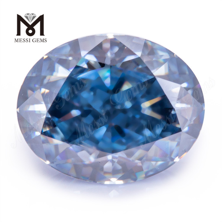 楕円形の新しい青いモアッサナイト石の卸売価格の宝石の在庫