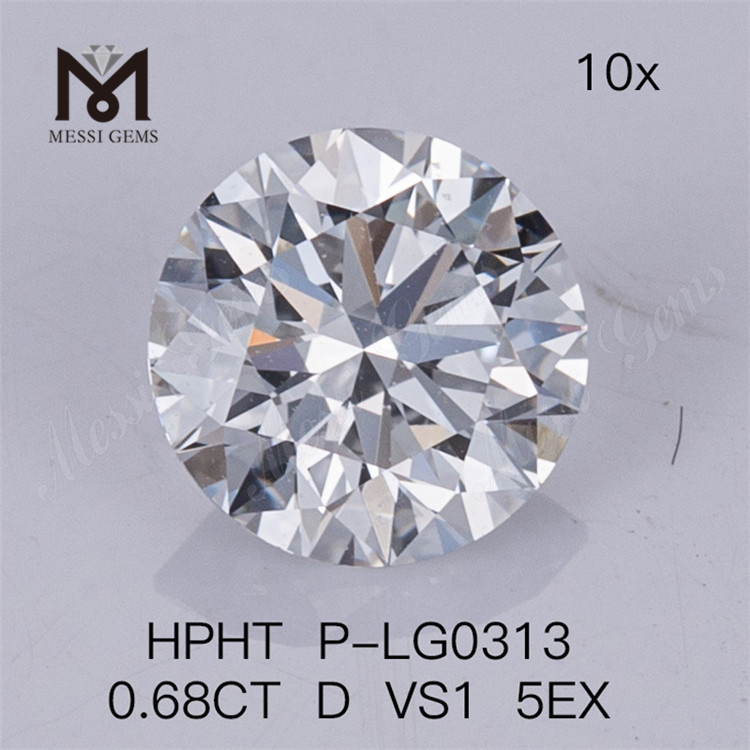 HPHT ラボ ダイヤモンド 0.68CT D VS1 5EX ラボ グロウン ダイヤモンド