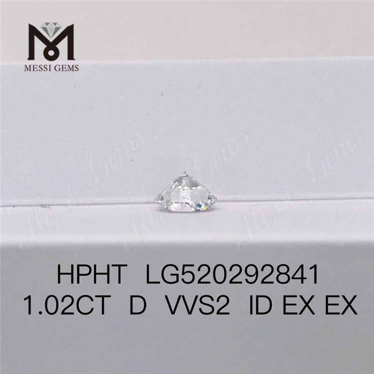 1.02ct D VVS2 ID EX EX HPHT ルース ラウンド ブリリアント カット 合成ラボ グロウン ダイヤモンド