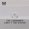 4.26CT F VS2 ID EX EX ラボ ダイヤモンド RD 合成ダイヤモンド CVD