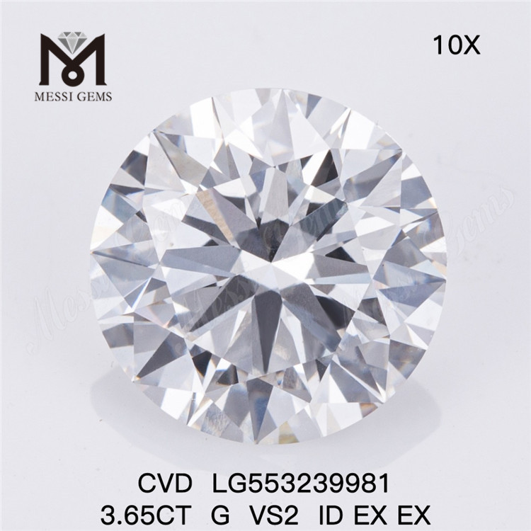 3.65CT G VS2 ID EX EX 合成ダイヤモンド 高品質ラボ ダイヤモンド メーカー