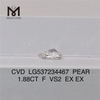 1.88ct F VS2 2 カラットの人造ダイヤモンド PEAR 中国合成ダイヤモンド