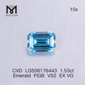 1.53カラットのエメラルドカットラボで育てられたダイヤモンドブルーダイヤモンドの卸売価格