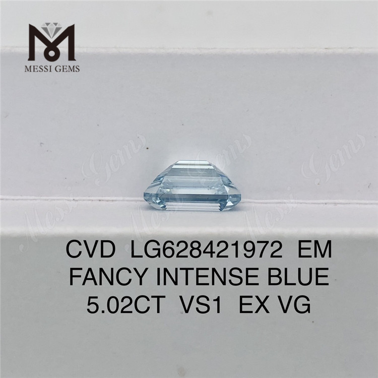 5.02CT EM ファンシー インテンス ブルー ラボラトリー ダイヤモンド VS1 CVD LG628421972丨Messigems 