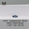 1.19CT VS1 ペア ファンシー ディープ ブルー EX VG HPHT ブルー HPHT ダイヤモンド コスト LG586347003