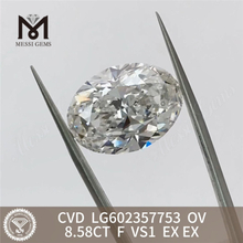  8.58CT F VS1 EX EX cvd OV 合成ダイヤモンド LG602357753 (研究所から)丨Messigems