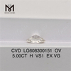 5.00CT H VS1 EX VG OV 作成ダイヤモンド販売用 IGI 認定ブリリアンス丨Messigems LG608300151 