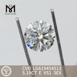5.23CT E VS1 3EX ラウンド模造ダイヤモンド CVD LG619454515丨Messigems