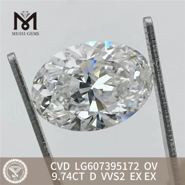 9.74CT D VVS2 OV 大型ラボ作成ダイヤモンド CVD LG607395172丨Messigems