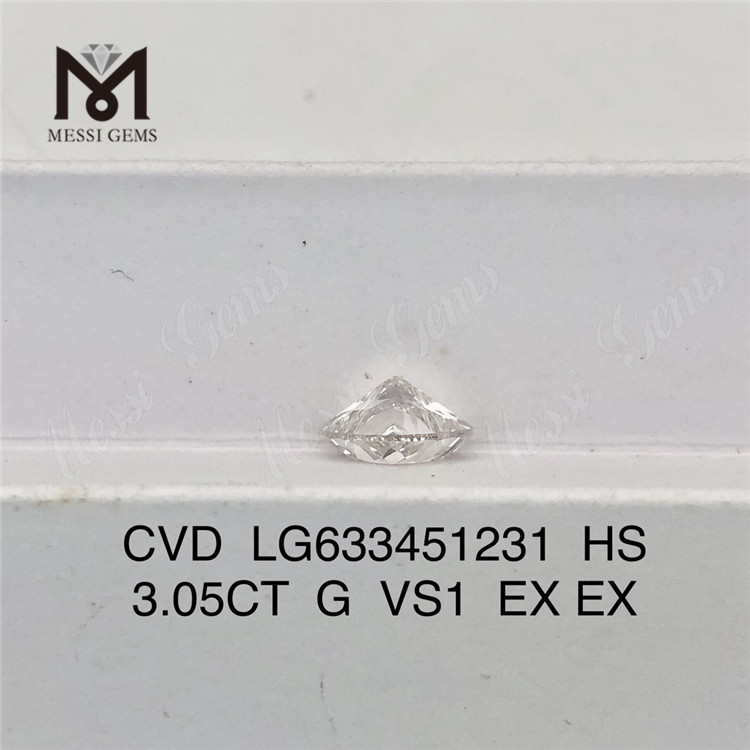 3.05CT G VS1 HS CVD ラボ製ダイヤモンド卸売 LG633451231丨Messigems 