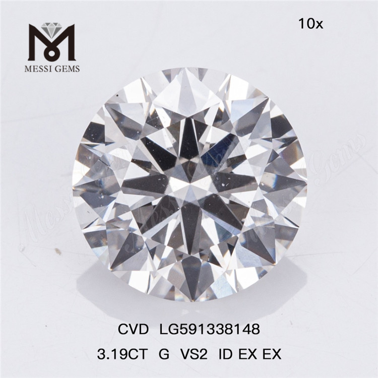 3.19CT G VS2 ID EX EX ラボメイド ダイヤモンド CVD で傑作を作りましょう LG591338148丨Messigems
