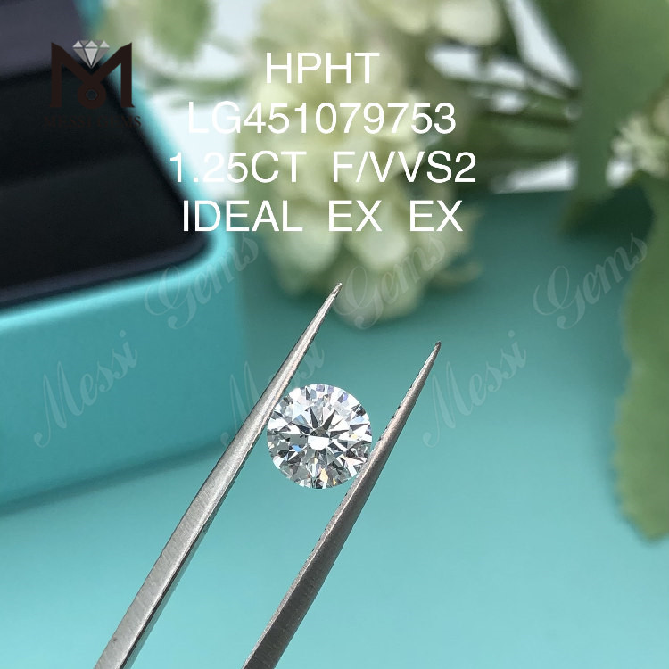 1.25ct F VVS2 RD IDEAL カット グレード ラボ ダイヤモンド HPHT ダイヤモンド販売中