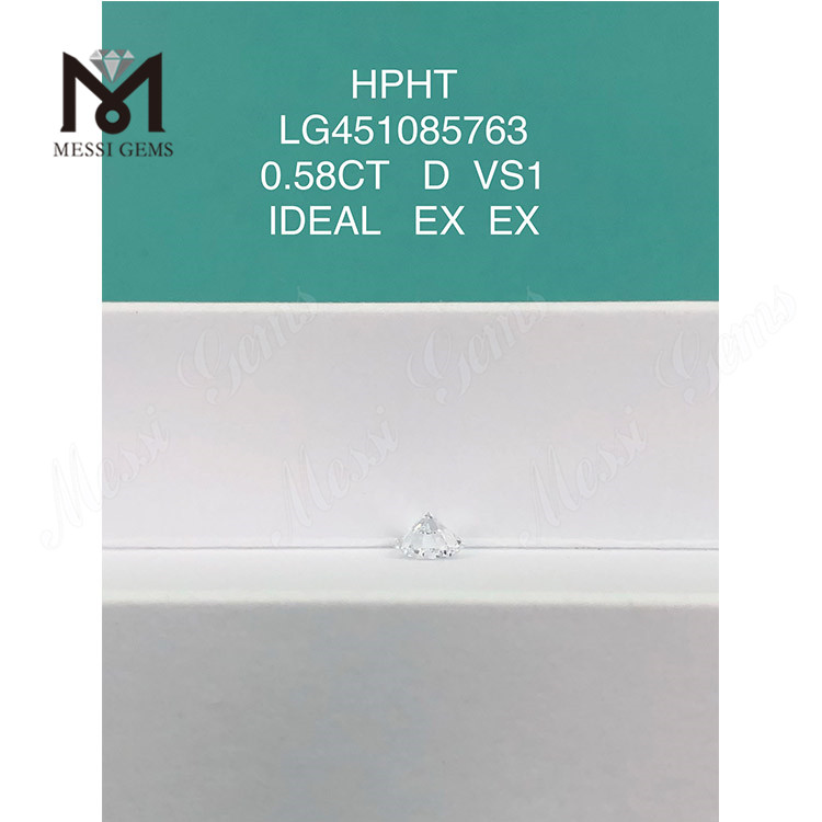 HPHT ラボ ダイヤモンド ラウンド ブリリアント 0.58ct VS1 D IDEL カット